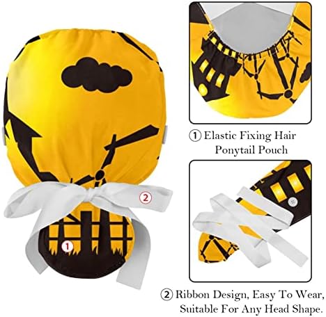 2 парчиња работно капаче со копче лента вратоврска Забава сорта со разновидност на нацртана рака нацртана кактус Капчиња за торбички