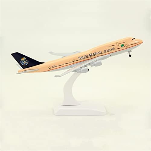 Rescess Копирајте го авионот Модел 20см за Саудиска Арабија ерлајнс Боинг Б747 Авион со колекција на модел на алуминиум за легура на