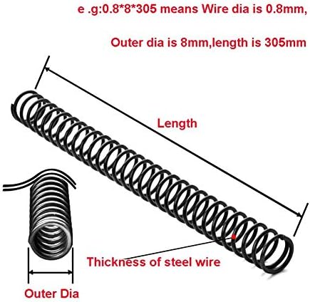 Хардвер пролетен притисок пролетен пролетен челичен притисок пролет y-тип компресија пролетна жица DIA 1.4 mm Надворешна диа 11-16мм должина