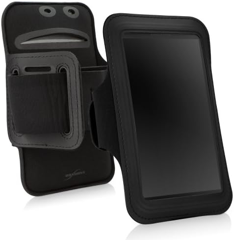 Boxwave Case компатибилен со LG Fortune 3 - Sports Armband, прилагодлива амбалажа за тренинг и трчање за LG Fortune 3 - Jet Black