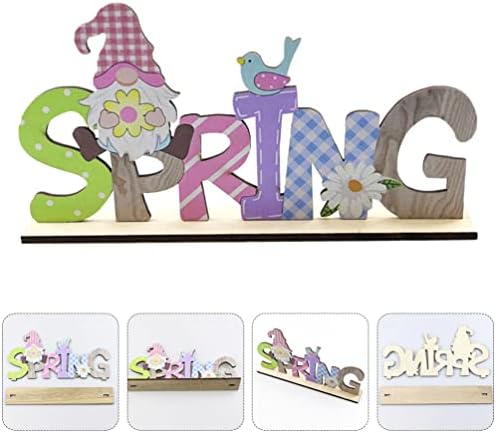 Велигденска сцена gnome Пролетна декорација: Велигденско дрво печатено биро за декорирање на вибрации за распоред за подароци за велигденска