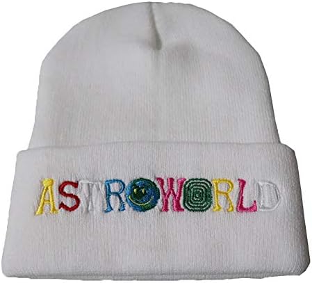 Fwjsky Astroworld unisex извезена стрипти плетена плетена капа зимски топли чекори капачиња капачиња