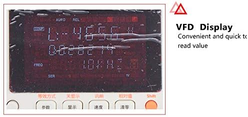 Tongbao Digital LCR мерач тестер AT810 100Hz 120Hz 1kHz 10kHz дигитален тестер за LCR метар L, C, R, Z, D, Q, θ, θ 3-Line VFD дисплеј со RS232C и интерфејс на управувачот со точност 0,1%