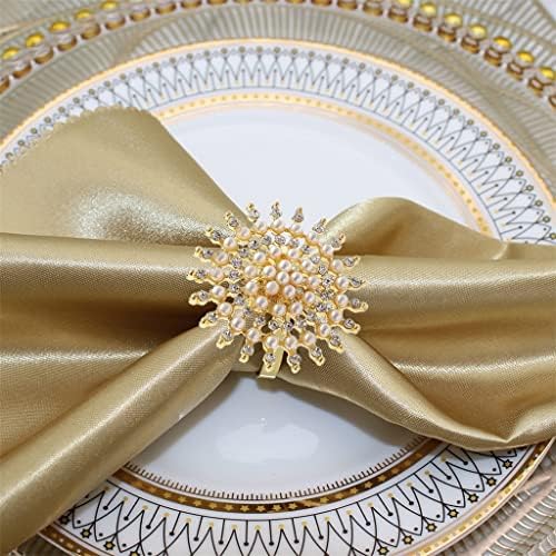 ygqzm цвет бисер ринстон прстен метал кристален држач за салфетка за свадбена трпеза за вечера за Божиќна забава