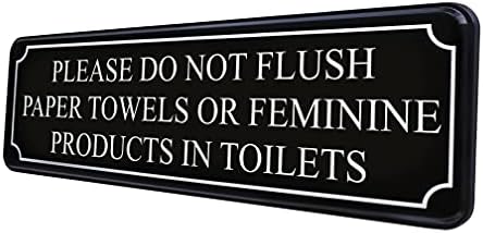 Не испуштајте знак - знак за тоалетот за wallидот на вратата - Не испуштајте хартиена крпа или женски производи Тампони крпи во тоалети