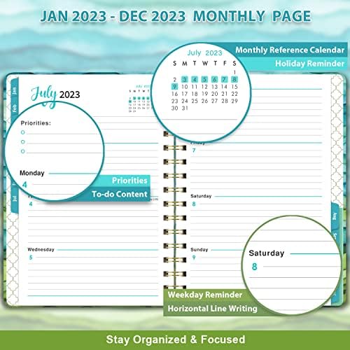 Планер за 2023 Година-Планер 2023, Неделен Месечен Планер со Јазичиња, јануари 2023 година-декември 2023 година, 8,4 х 6,3, Тврд Капак