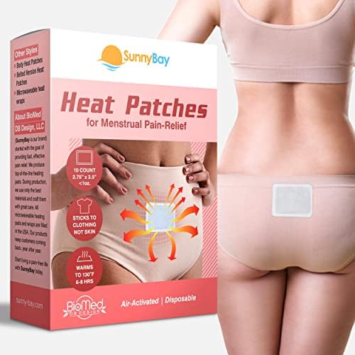 Sunnybay топлински закрпи за олеснување на менструалниот грч, лепило активиран во воздухот, влошки за олеснување на болката,