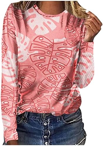 Симпатична срцева маичка женска валентин долга ракав Туника Туника Тренди Омбре О-врат блуза облечен пулвер манчиња
