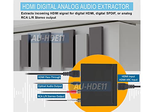 4К HDMI До Оптички Аудио 5.1 Стерео RCA Аудио Конвертор со HDMI Arc Аудио Декодер