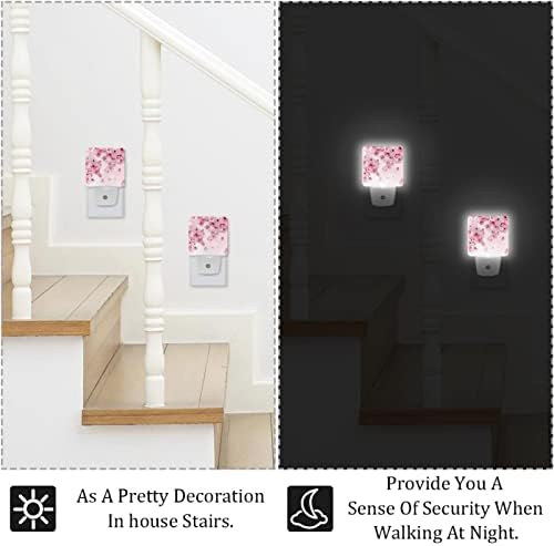 Пинк цреша Сакура печати ноќни светла приклучуваат во wallидни деца предводени ноќни светла за бебиња расадник спална соба кујна