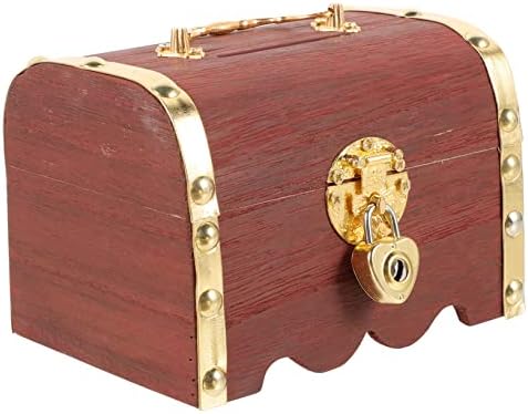 Besportble пари кутија со заклучување мали занаети за занаети дрвени