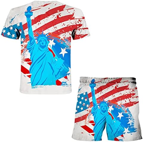 Знаме за независност на знамето Американски машки сет на летни летни летни печатење мажи костуми и сетови за пливање технолошки