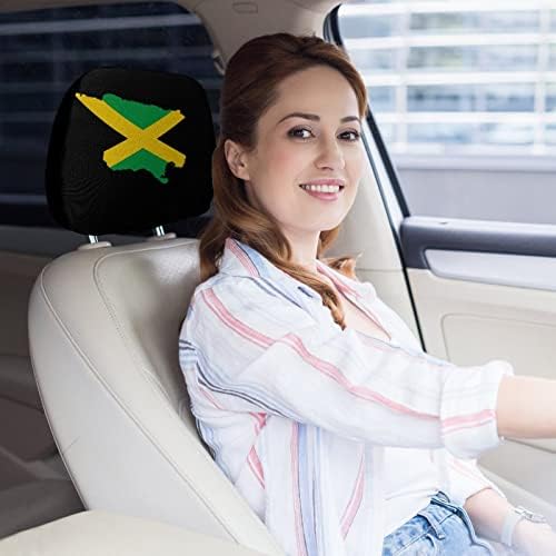 Мапа на знамето Јамајка, потпирач за глава на автомобили, го покрива автоматското предно седиште за одмор, Универзален вклопни додатоци