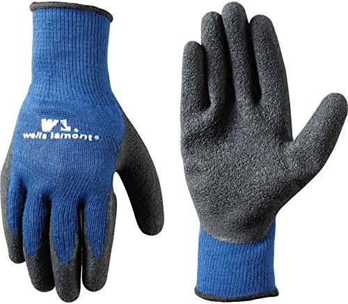 Машки обложени зафатни ракавици со латекс облога, екстра големи, црни на сина боја
