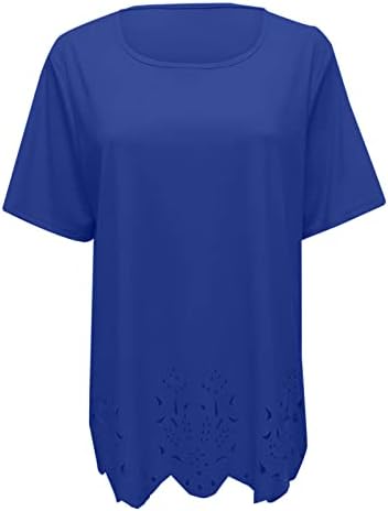 Femaleенска скромна маичка есен лето мека удобност 2023 облека со кратки ракави на екипажот на вратот преголема врвна кошула за девојчиња