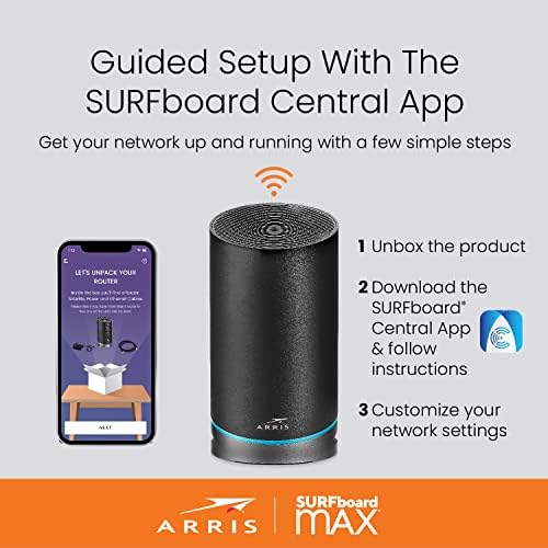 ARRIS Surfaboard mAX W130 Tri-Band Wi - Fi 6 Систем | AX7800 Wi-Fi Брзини до 7,8 Gbps | Покриеност 6.000 квадратни стапки |
