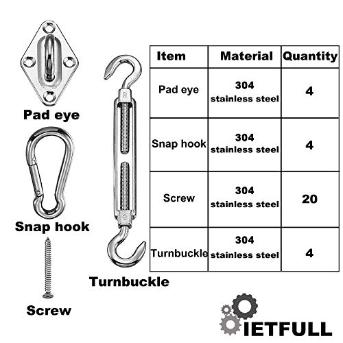 IETFULL 1/16 '' Wireица јаже, 1/16 '' M2 Clip Clip Clip и комплет за хардвер за едриличари со 70psc и ракави од 50 парчиња