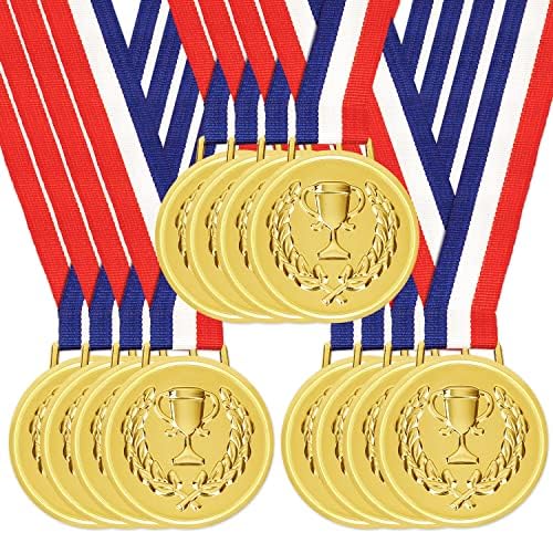 SONHPU 12 Парчиња Метали Добитник Злато Награда Медали - 2 Инчи Олимписки Стил Метал Победи Награди Со Вратот Лента