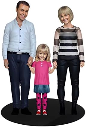 Quirkaboo персонализирана 3Д група/семејна минијатурна реплика со основен штанд