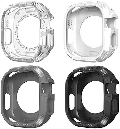 Компатибилен за Apple Watch Ultra 49mm солиден случај околу шок -отпорен TPU заштитен капакот на браникот лесен и амортизација