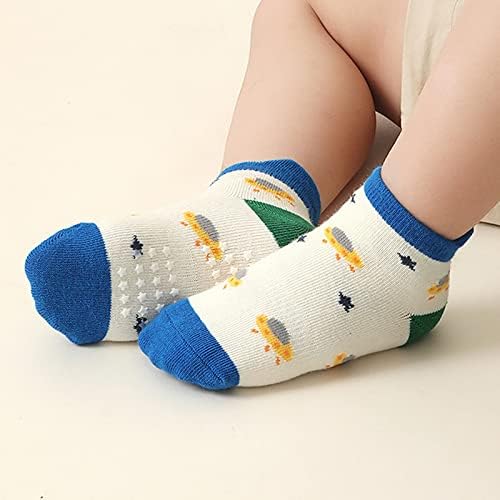Летај loveубов 12 пакувања бебешки мали деца зафаќаат чорапи на глуждот деца кои не се лизгаат анти -лизгање со ниско сечење памучни чорапи