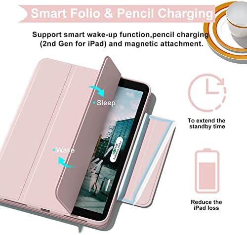 Opakit Magnetic iPad Case Mini 6-та генерација 8,3 инчи 2021 со држач за моливи, ротирачки одвојлив проucирен случај со faux