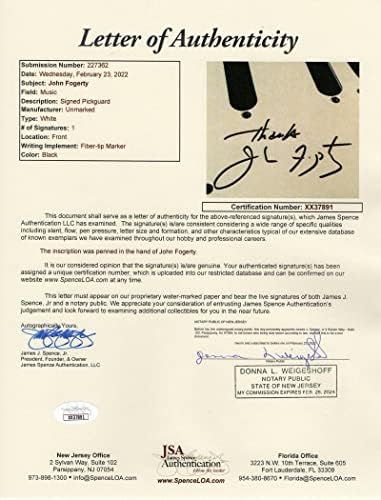 Fogон Фогерти потпиша автограм со целосна големина Црвена фендер Стратокастер Електрична гитара w/ Jamesејмс Спенс ЈСА Писмо за автентичност