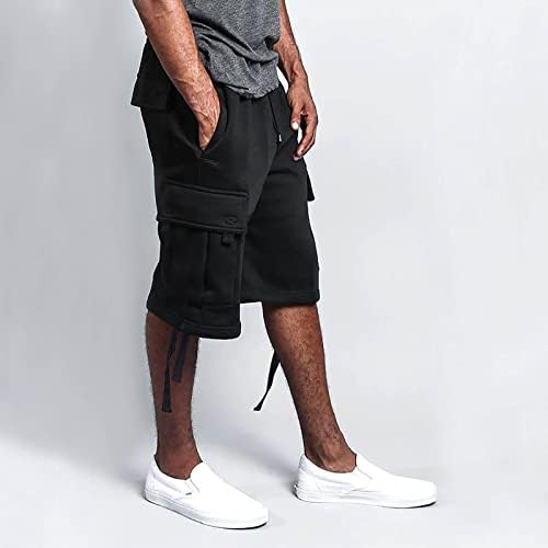Хехоа шорцеви за мажи, мажите летни карго шорцеви лабаат обични панталони со повеќе џеб со ремен и шорцеви за џогирање на џогирање