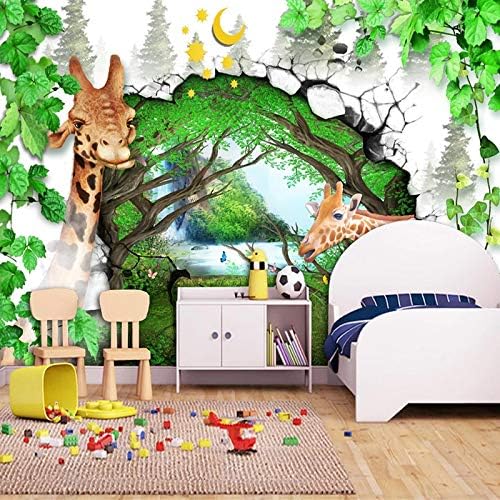 Hgfhgd uralидал 3Д цртан филм шума жирафа постер Фото позадина за детска соба дневна соба декорација за спална соба wallидна уметност декорација