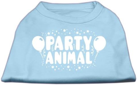 Mirage Pet Products Party Party Animal Screen Print Mirts Baby Blue Med