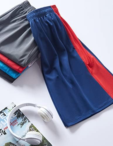 Пакет за увоз на слобода од 5 машки атлетски кошаркарски шорцеви мрежа брза сува активна облека со џебови