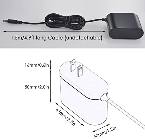 [UL наведено] Набавка за напојување 12V 2A, AC до DC 2.1mm x 5,5 mm Врв на приклучокот, адаптер за wallиден приклучок 24watt, за LED
