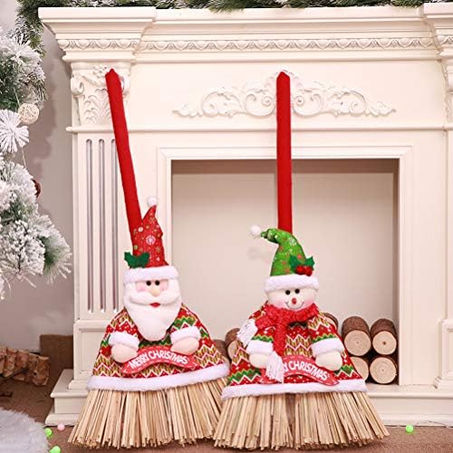 АБАОДАМ 1 ПЦЦ Божиќна декорација метла постави снежна метла за Божиќна куќа Декор на новогодишна елка