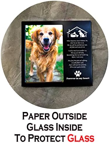 Меморијален подарок за кучиња oeозитон - Подарок за симпатии Персонализиран метал - Меморијална слика за миленичиња рамка за слика 4x6 - за губење