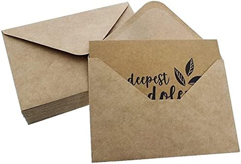 Juvale kraft хартија празни картички со симпатија со коверти, 6 дизајни