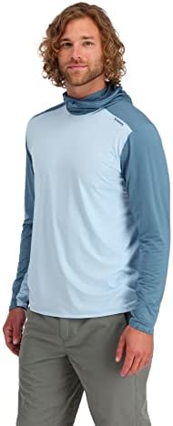 Simms Mens Bugstopper Solarflex 50+ Upf Hoody кошула со штит за инсекти, кошула со долг ракав