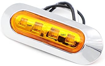 10 парчиња TMH 3.6 Инчен потопни 4 LED Црвена &засилувач; Килибар Страна Led Маркер 10-30v DC, камион приколка маркер светла, маркер