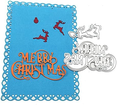 Qoiseys Божиќна тема метал умирање за изработка на картички, сечење умира исечени матрици за DIY скрип -книги, декоративна хартија занаетчиски