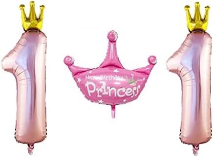 Морндју 3 ЕЕЗ Среќен Роденден Принцеза Круна 1 Фолија Балони за Деца 1 роденден Роденденска Забава Откривање Забава Туш За Бебиња 1 Годишнина
