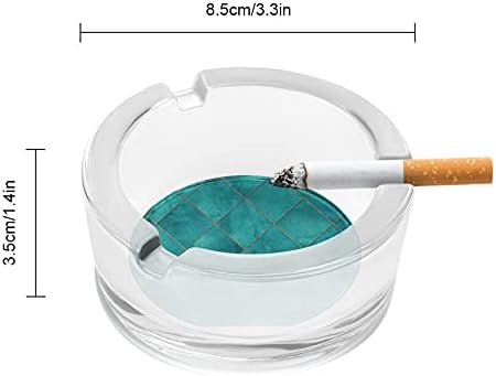 Акварел Аргиле апстрактна геометриска карирана модерна тркалезна стаклена лента за пепел преносни декоративни цигари цигари држач за пепел