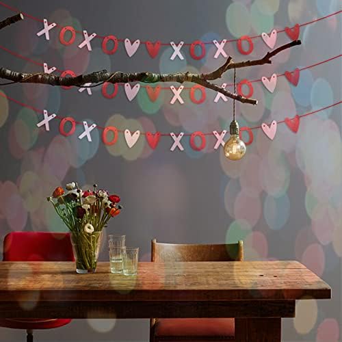 Денот На вљубените Декор Почувствува Срцето Венец-4 Стринг, Без САМ | Чувствува Срцето Венец За Галентини Ден Украси | XOXO