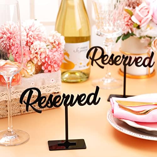 6 парчиња акрилик резервиран табела знак за свадба Резервирани табели со знаци на акрилик резервирани седење за свадби за свадба, огледуван