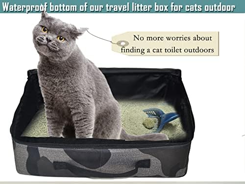 Кутија За Отпадоци за Патувања За Мачки, Пренослива Кутија За Мобилни Отпадоци За Патувања За Мачки За Надворешно вклопување Средни Мачки И