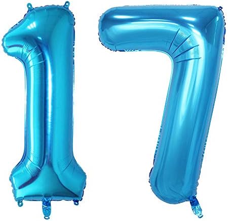 2 парчиња 40 -инчен број балон балон со балон број 17 џамбо гигантски балон промат балон милар огромен број балон за роденденска забава за декорација