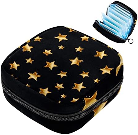 Златна starвезда со црна санитарна торба за складирање на салфетка, менструална подлога торба гаќички, држач за женски организатор на женски производи со патент за т