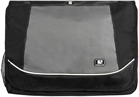 Maggie Canvas Messenger торба отпорна на вода Трајната лаптоп торба од 15 инчи со страничен џеб од мрежа, мобилен слот и предниот џеб