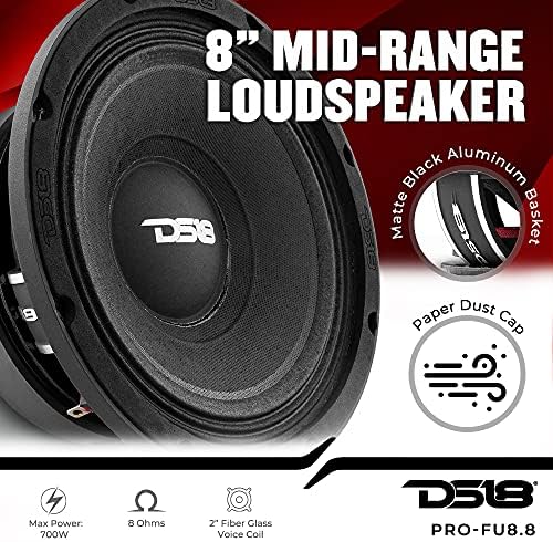 DS18 PRO -FU8.8 8 Звучник со среден опсег, 700 вати Макс, 350 RMS, 8 Ohms - Моќен аудио аудио средно висок звучник