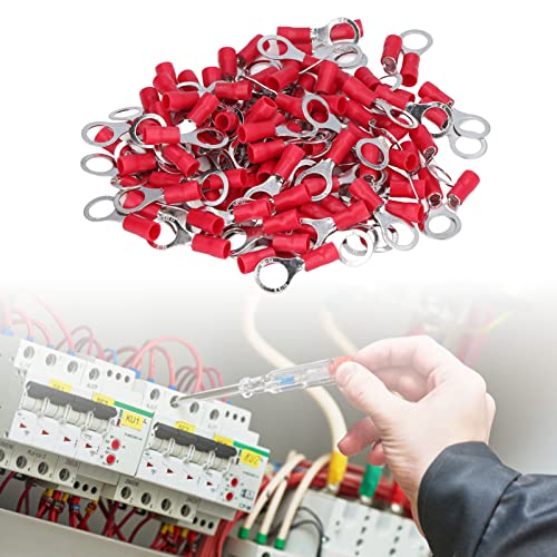 100 парчиња прстени Терминал AWG12‑10 Изолиран конектор за жици за прицврстување на жица Постави код за жици за електрична енергија за електрична