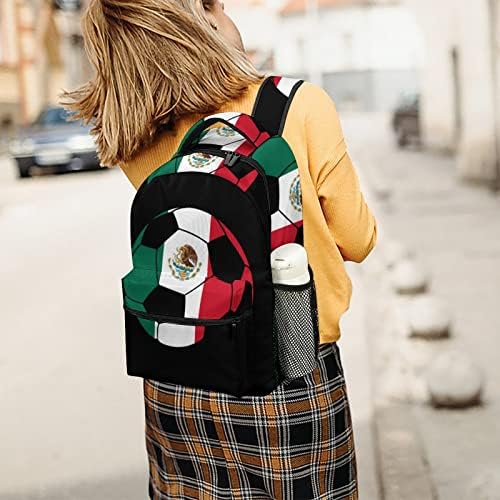 Мексико фудбалски патувања ранец за рамо за рамената, мала тежина со повеќе џеб за училишна студија работа шопинг