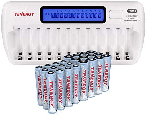 Тенергија ТН160 и 24 Пакуваат Батерии на Полнење, 12ХIES Батерии, 12х ААА Батерии, Идеална Секојдневна Електроника За Домаќинство